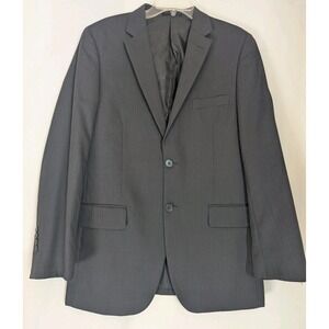 CARLO LUSSO Mens 40 R Gray Suit Sport Coat Blazer Jacket Striped